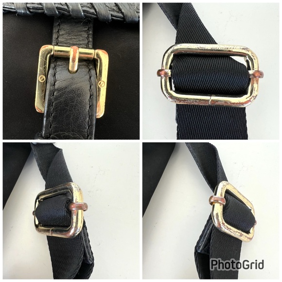 TORY BURCH Black Nylon Pebbled Leather Front Logo Tote Shoulder Bag Crossbody - Picture 14 of 16